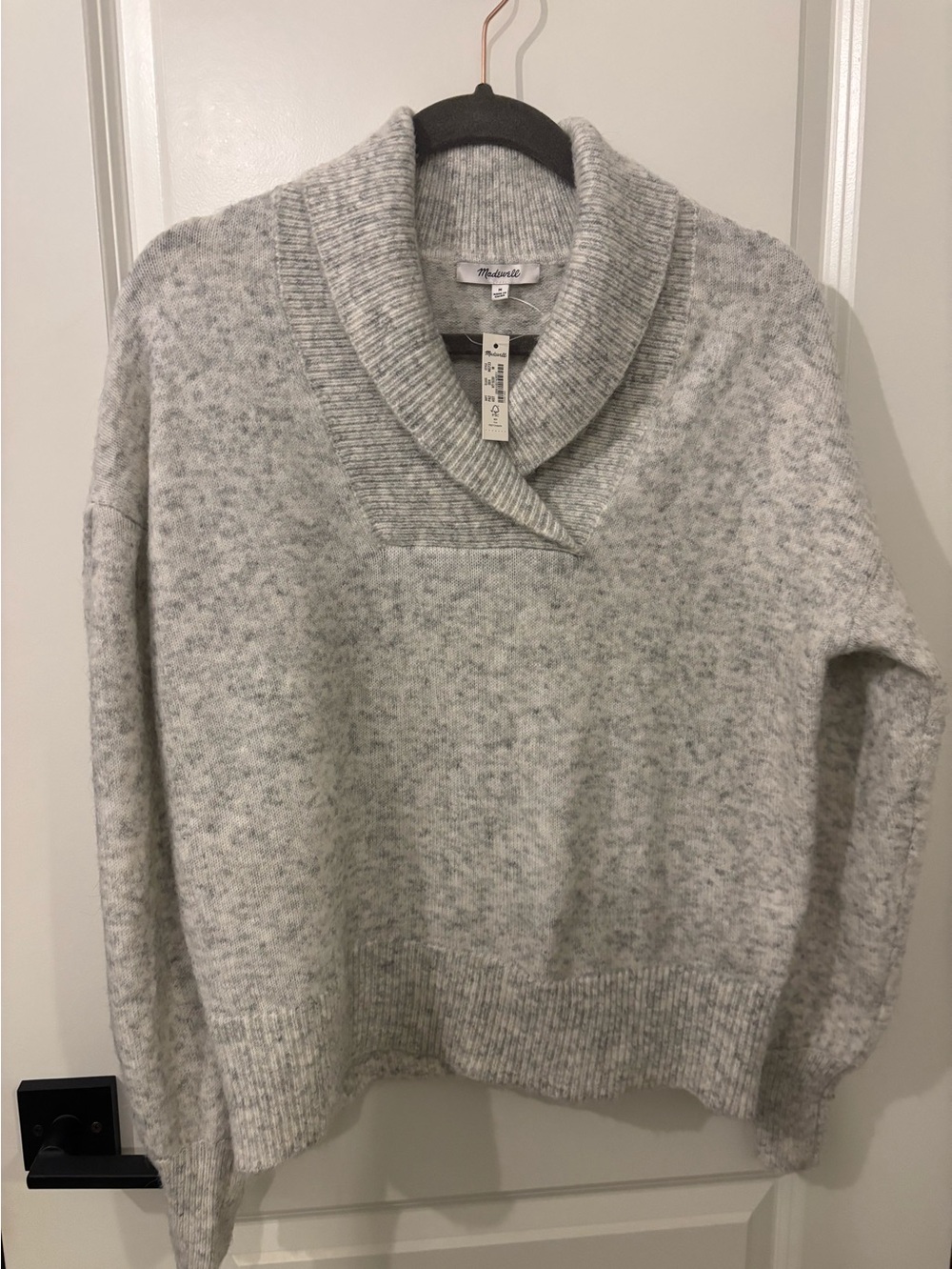 Madewell Gray Shawl Collar Women's Sweater Size Medium NWT